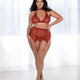 Fishnet & Lace Velvet 3 Piece Set by Dreamgirl
