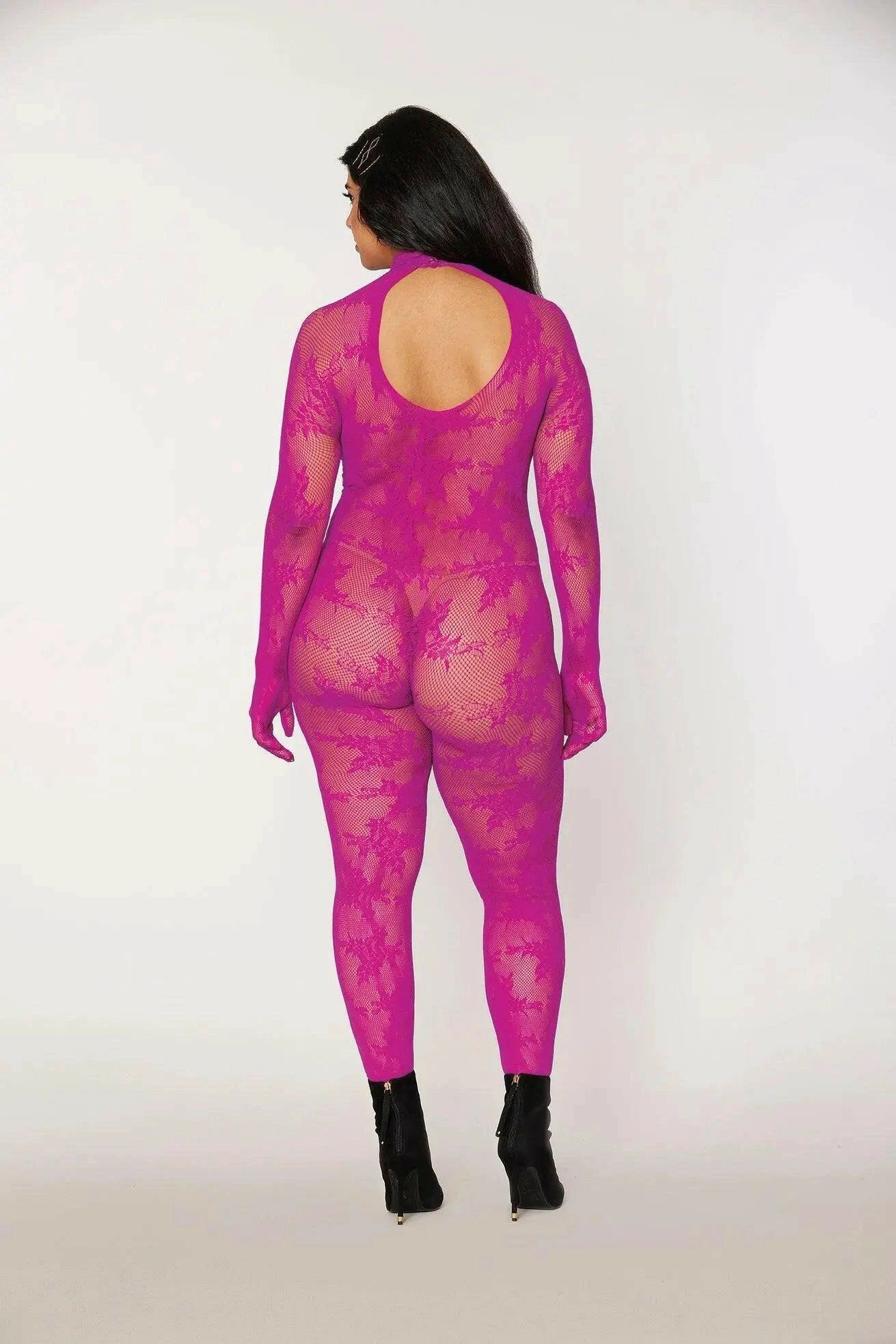 Floral Knitted Bodystocking by Dreamgirl
