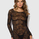 Yvone Lace Long Sleeve Chemise Dress & G-String by House of Desire