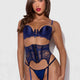 Liliana Lace & Mesh Bra, Garter & G-String Set by House of Desire