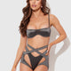 Zoe Oil Slick Bandeau Bra, Wrap Garter & Tanga Set by House of Desire