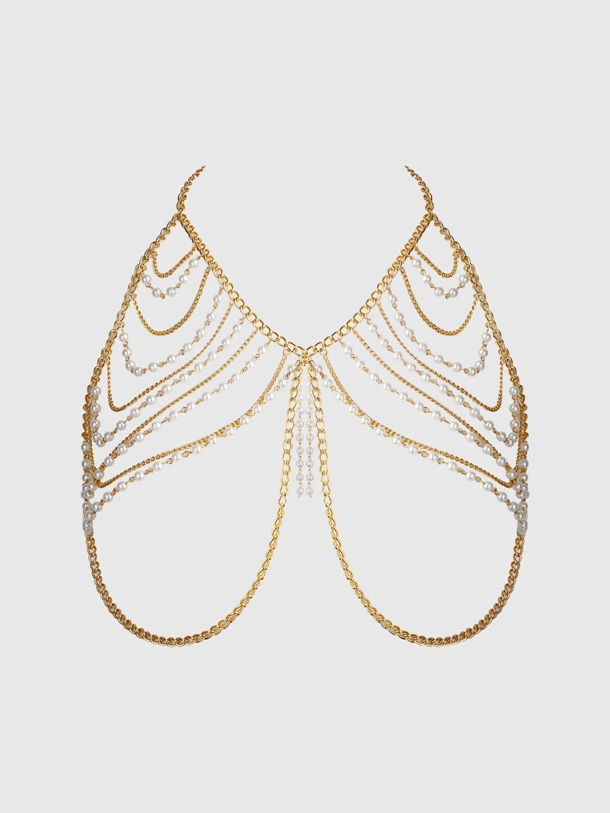 Pearl & Chain Draped Bralette by House of Desire