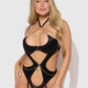 Evangeline Satin & Chain Halter Teddy by House of Desire