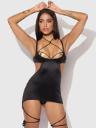Iryna Silky Micro & Rope Open Back Chemise & G-String Set by House of Desire