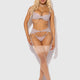 Presley Rhinestone & Mesh Demi Bra, Garter & G-String Set by House of Desire