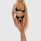 Evangeline Satin & Chain Bra, Thigh Garter & G-String Set by House of Desire