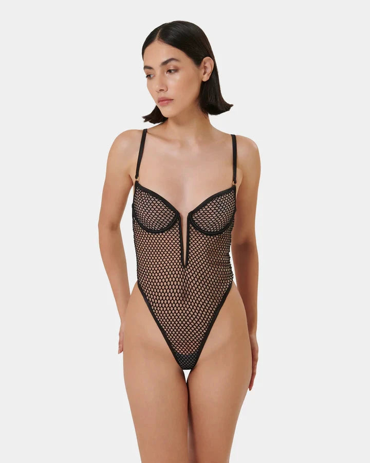 Mina Fishnet Bodysuit by Bluebella