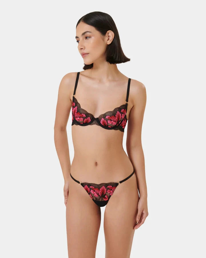 Vivienne Floral Embroidered Thong by Bluebella
