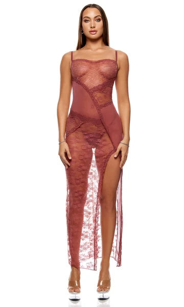 Patch of Petals Lace Nightgown & Thong by Forplay