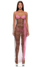 Animal Instincts Sheer Mesh Nightgown & Thong by Forplay
