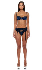 Laced In Satin Bra & Garter Belt Lingerie Set by Forplay