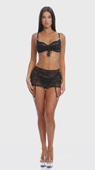 Layer of Seduction Layered Lace Bra & Garter Skirt Set by Forplay