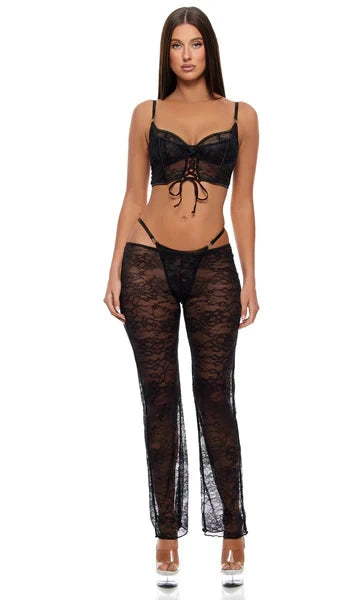 Layer of Seduction Layered Lace Longline Bra & Pants Set by Forplay
