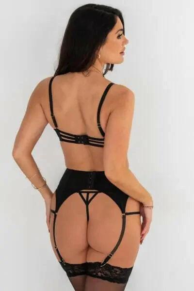 India Bold Floral Embroidery Deep Suspender by Pour Moi