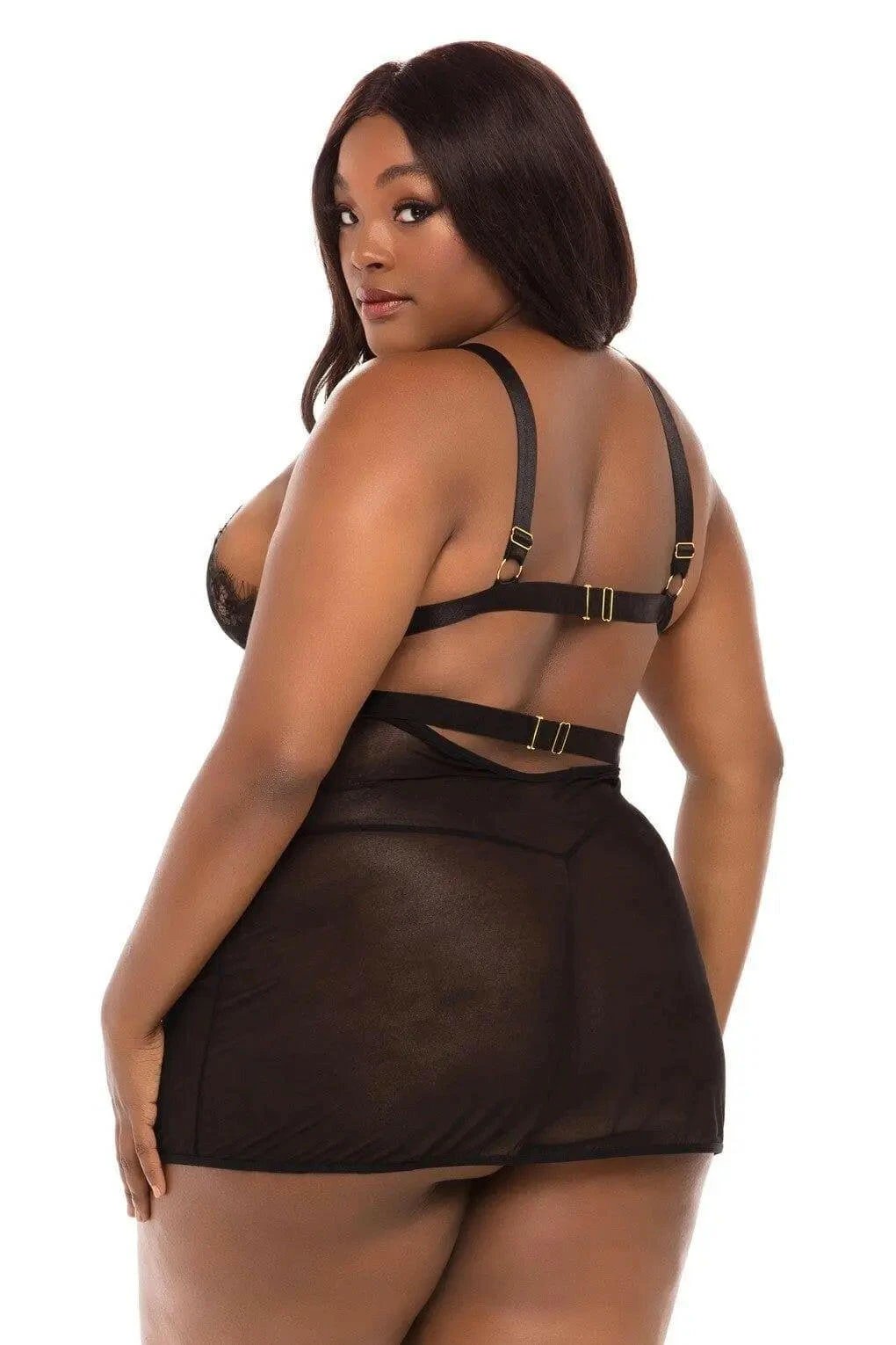 Janet Eyelash Lace and Mesh Babydoll Set by Oh La La Cheri