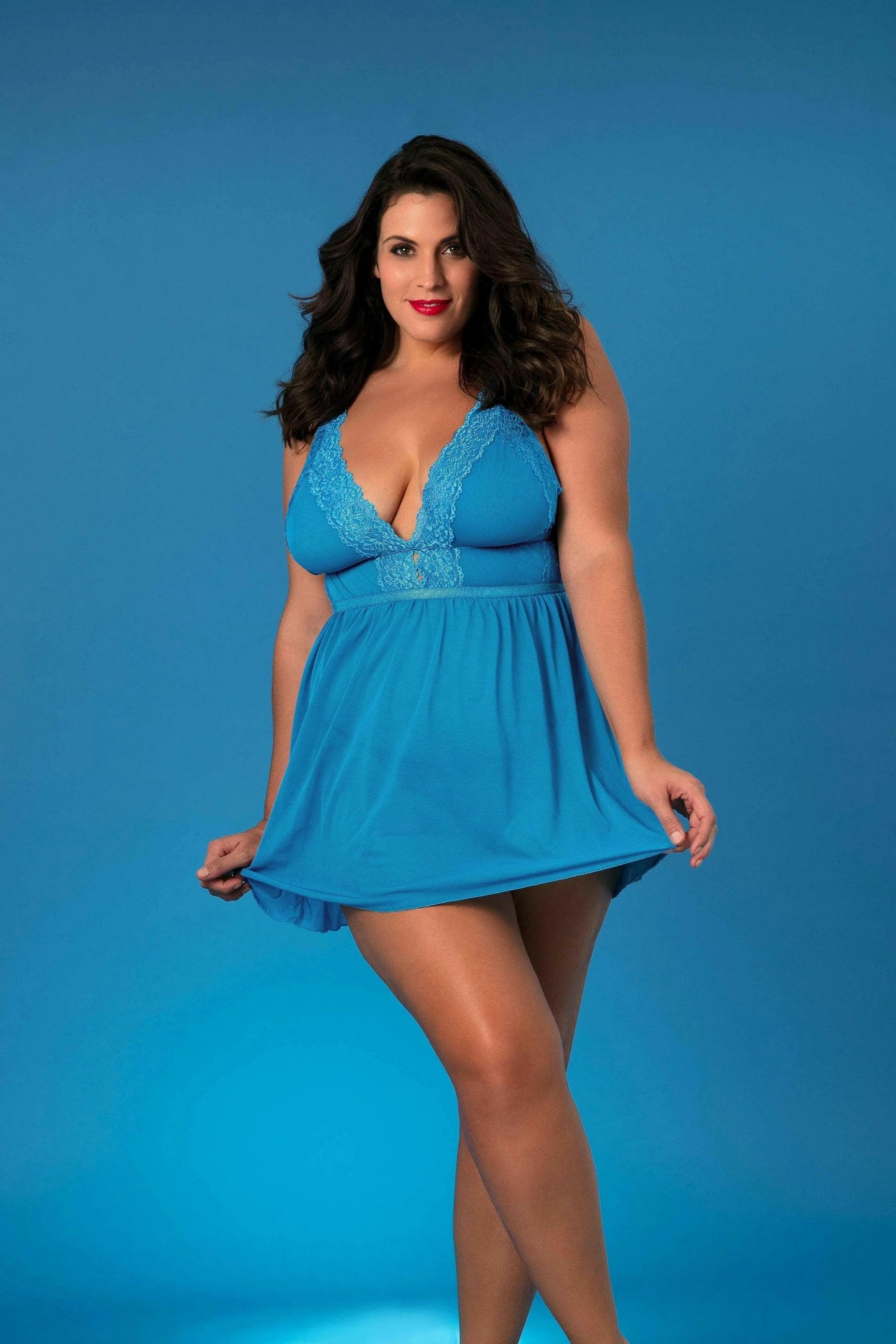 Nora Floral Lace and Mesh Babydoll by Oh La La Cheri