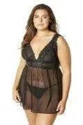 Nora Floral Lace and Mesh Babydoll by Oh La La Cheri