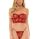 Roux Floral Embroidery Strapless Bustier Set by Oh La La Cheri