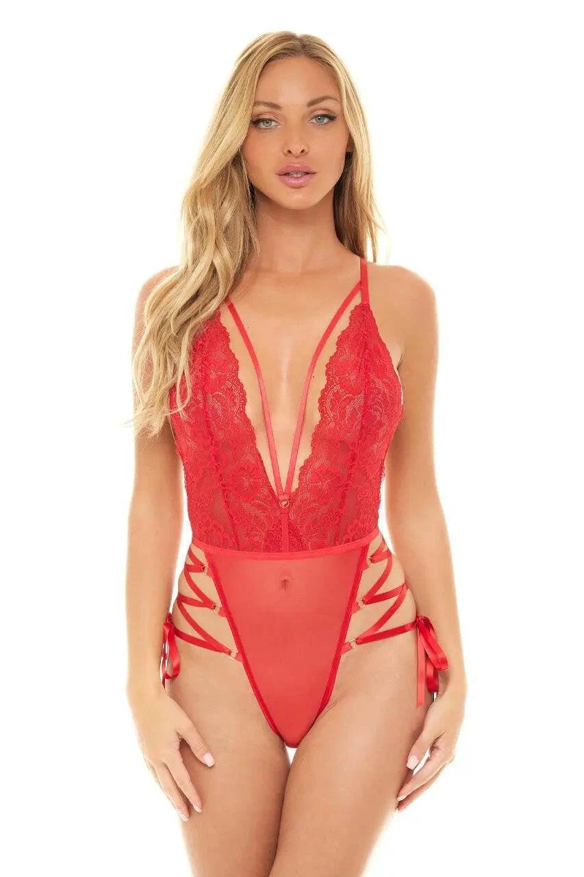 Sloane Soft Lace Plunge Teddy by Oh La La Cheri