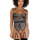 Sparkle Gartered Crotchless Teddy by Roma Confidential