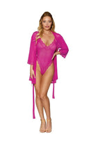 Stretch Mesh Teddy and Robe Set by Dreamgirl