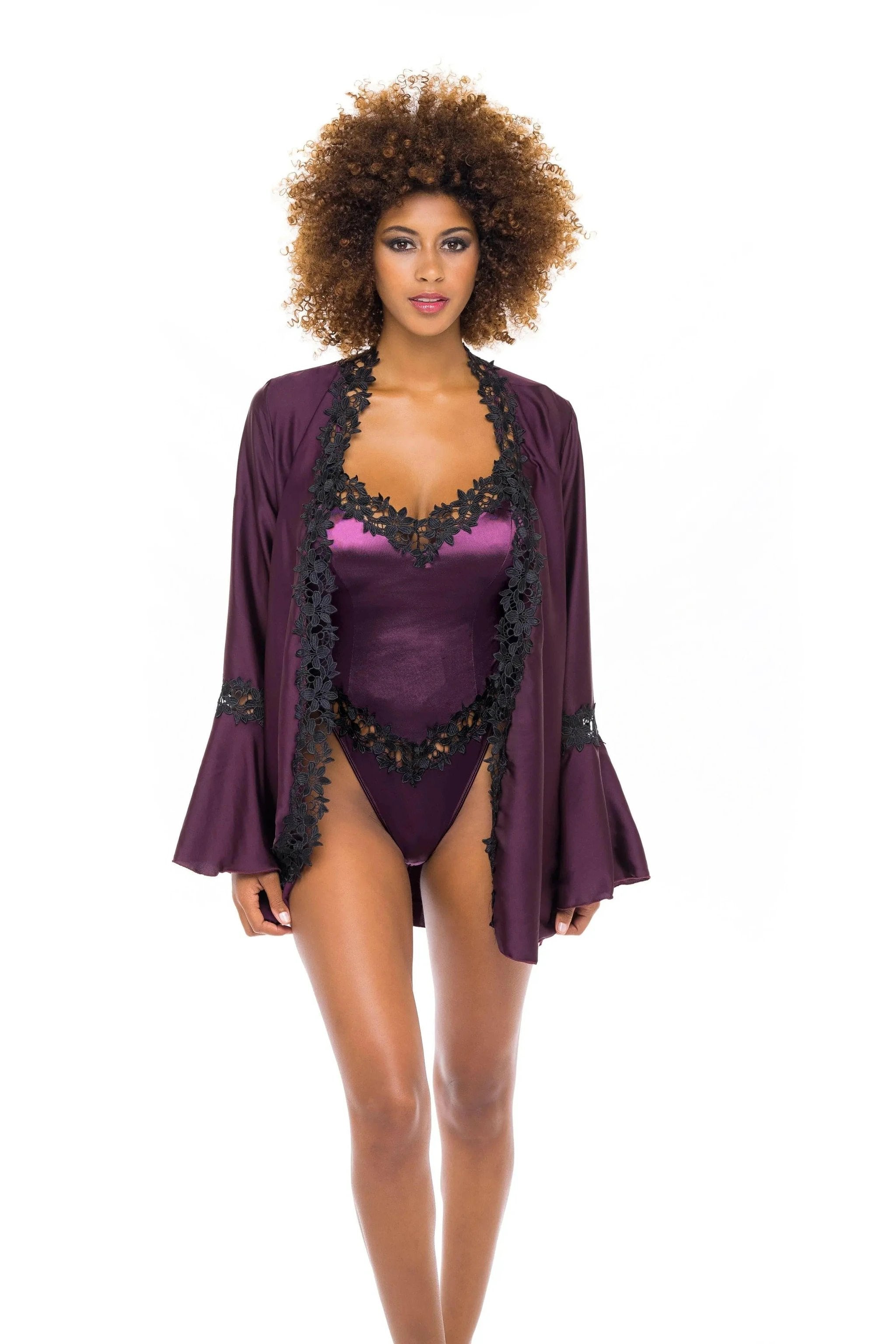 Thea Embroidered Short Robe by Oh La La Cheri