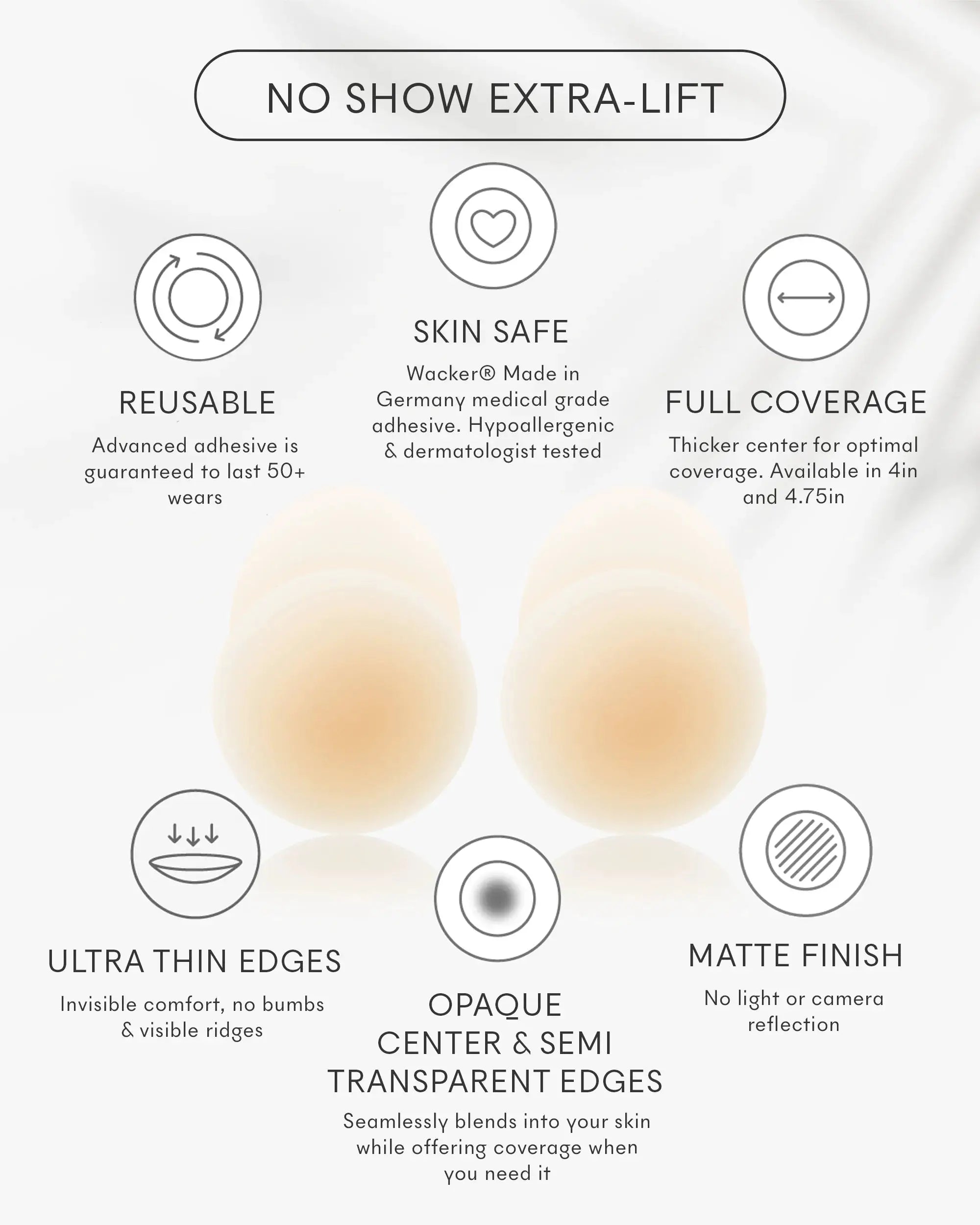 No-Show Adhesive Round Nipple Covers by Nood