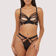 Alexa Black Mesh Overlay Thick Strap Thong by Wolf & Whistle