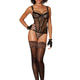 Allover Leopard Lace & Fishnet Bustier & Matching G-String Set by Dreamgirl