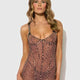 Alia Leopard Mesh Underwire Chemise & G-String Set by House of Desire