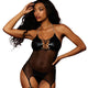Fetish Faux-Leather & Mesh Garter Slip & G-string by Dreamgirl