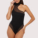 Lola Black Asymmetric Mesh & Jersey Body by Wolf & Whistle
