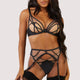Ramona Black Leatherette Strap Detail Illusion Mesh Bra by Playful Promises