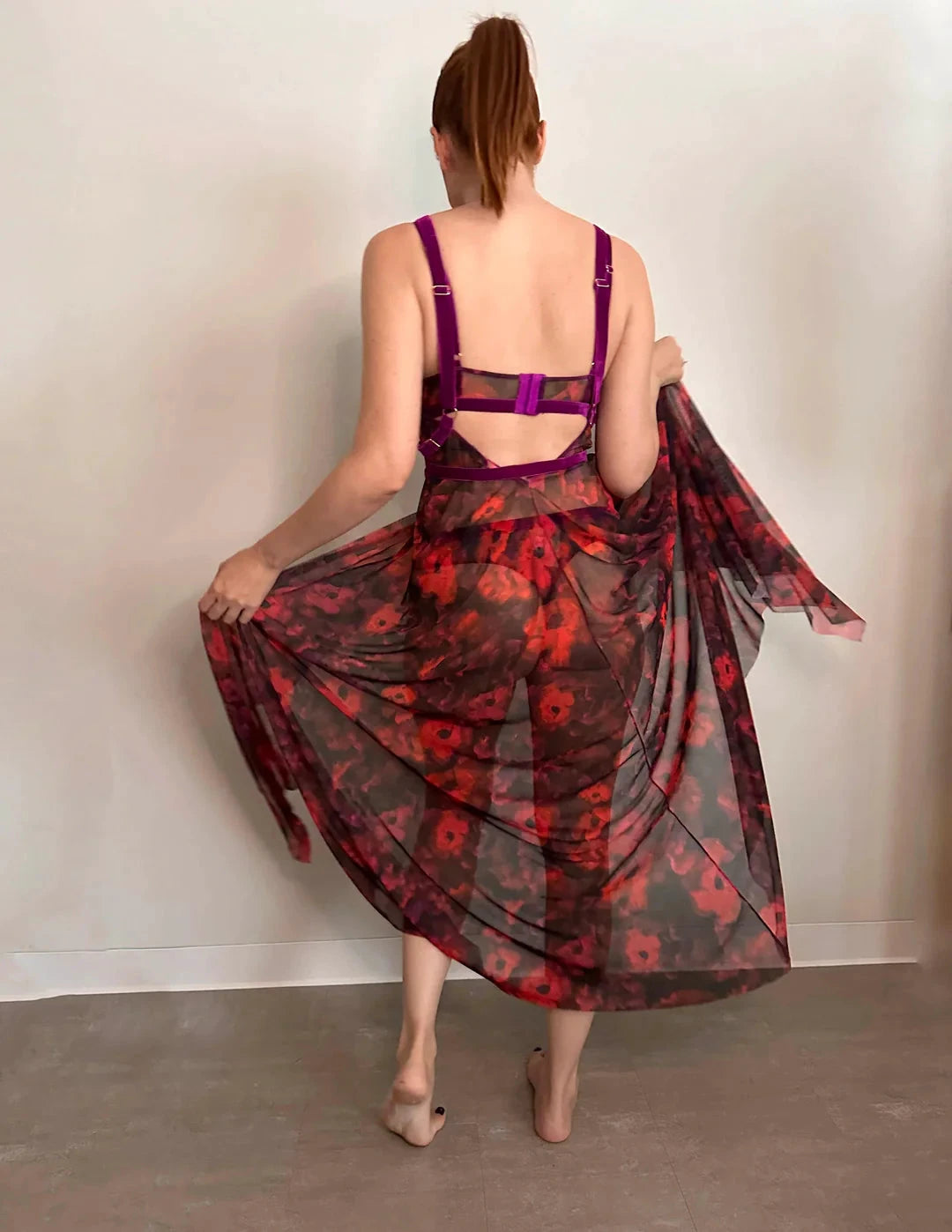 The Poppy Printed Tulle Gown by Carol Coelho Intimates