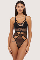 Erin Black Micro Fishnet Body by Wolf & Whistle
