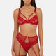 Sarina Red Embroidery Strap Plunge Bra by Wolf & Whistle
