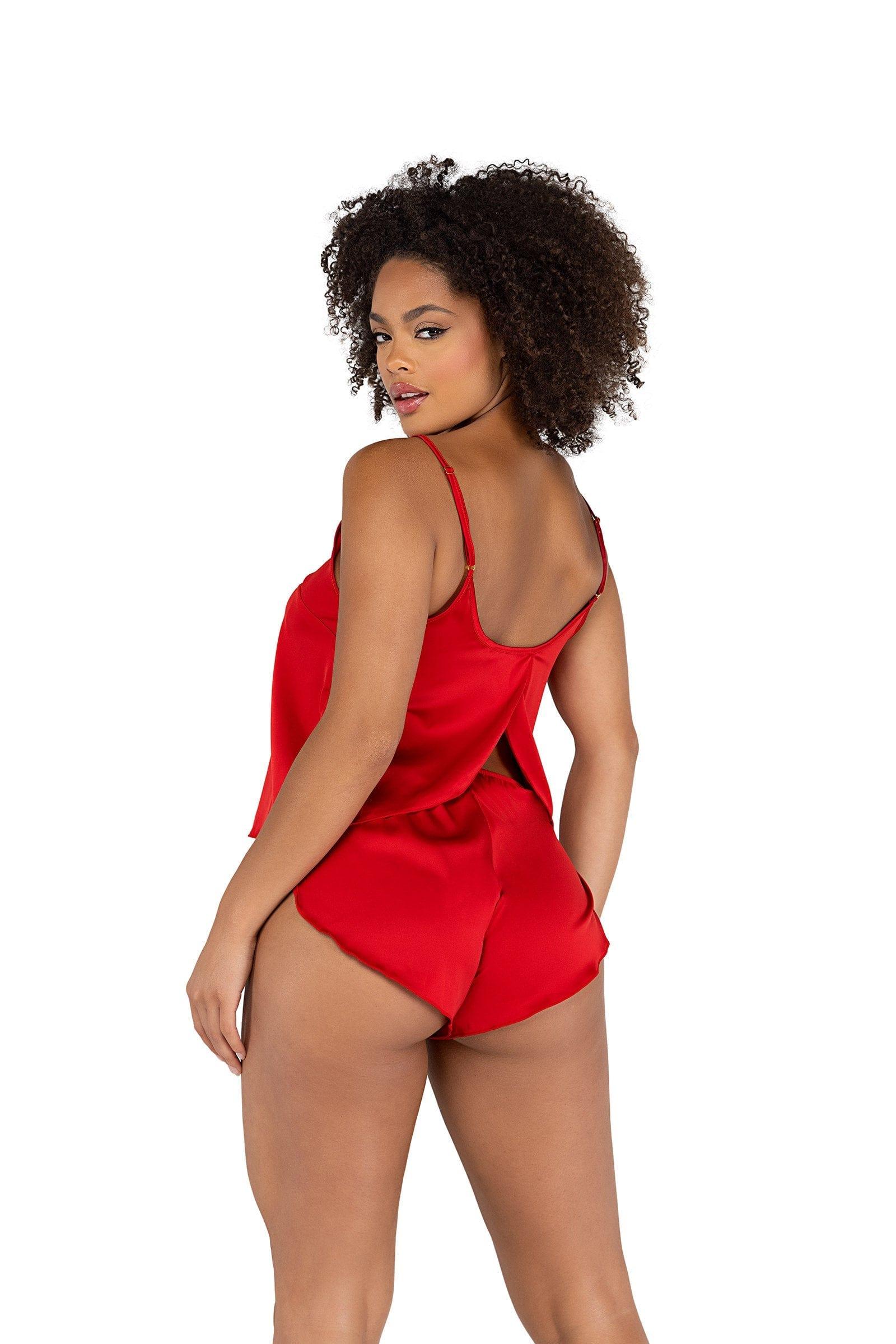 Roma Confidential 2 Piece Sets Small / Red Soft Satin Tulip Short Set