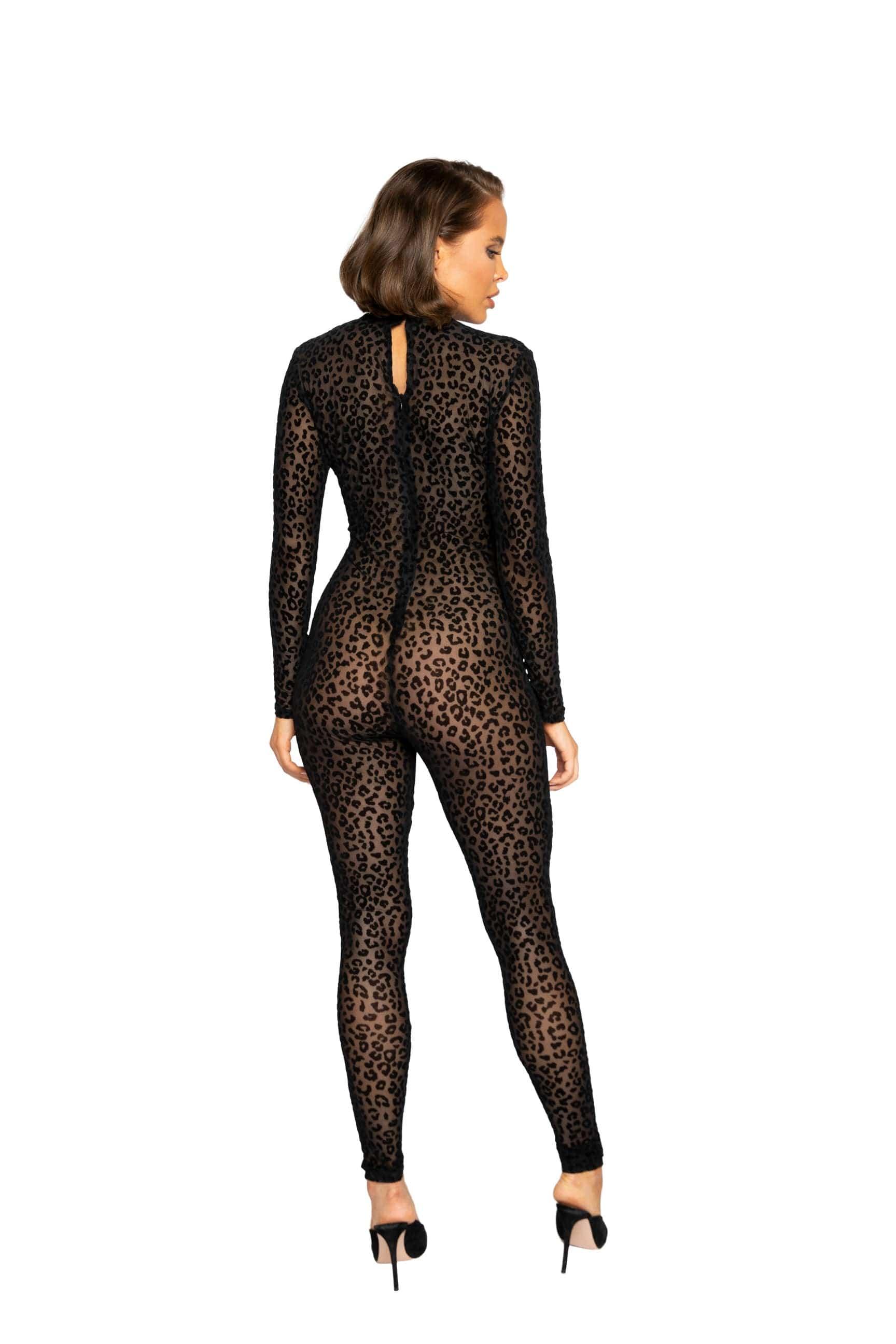 Roma Confidential Bodysuits Small / Black Velvet Leopard Bodysuit