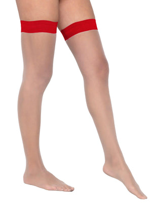 Roma Confidential Stockings One Size / Red Colored Stay up Stockings